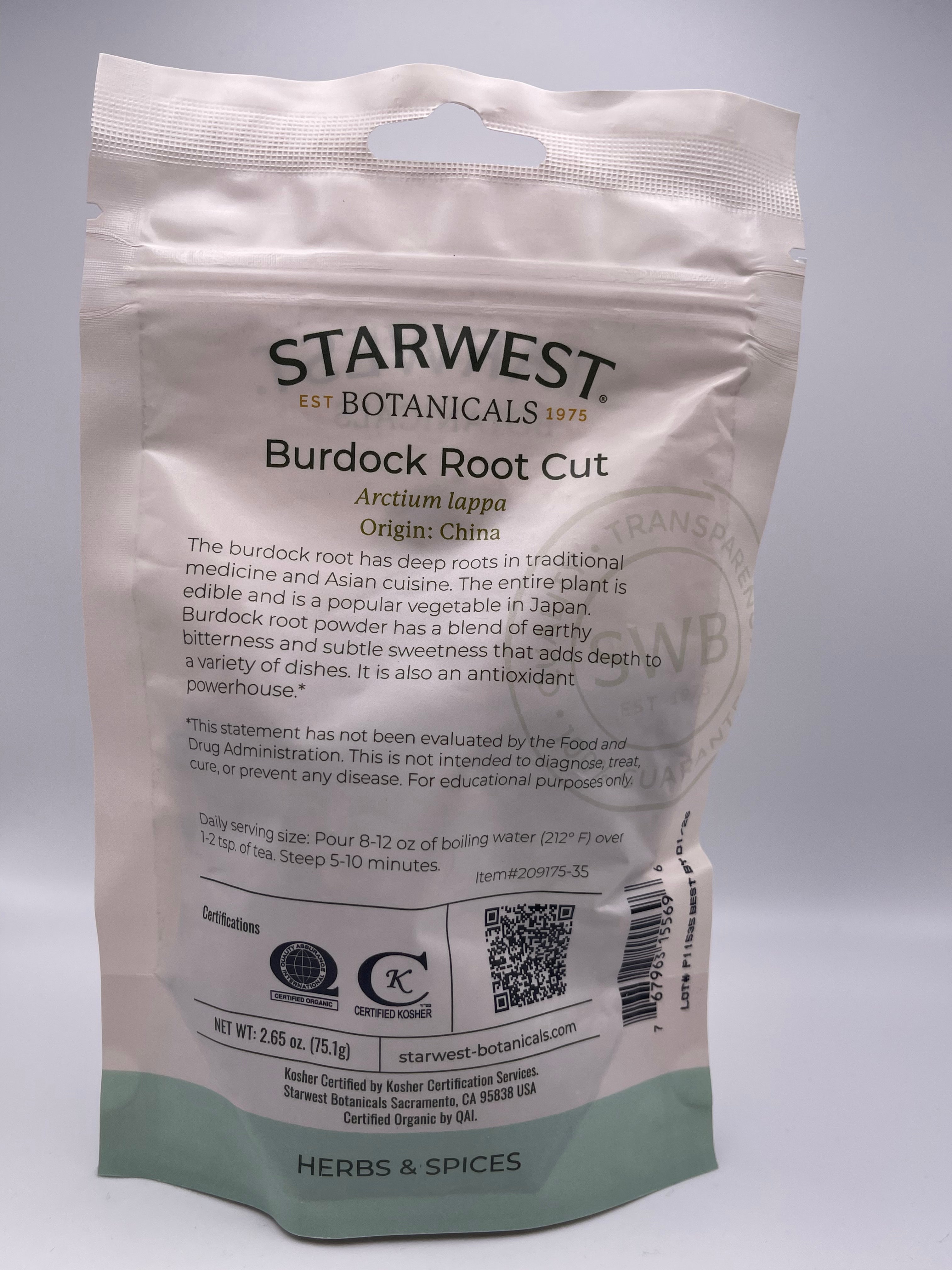 Burdock Root Cut 2.6 oz