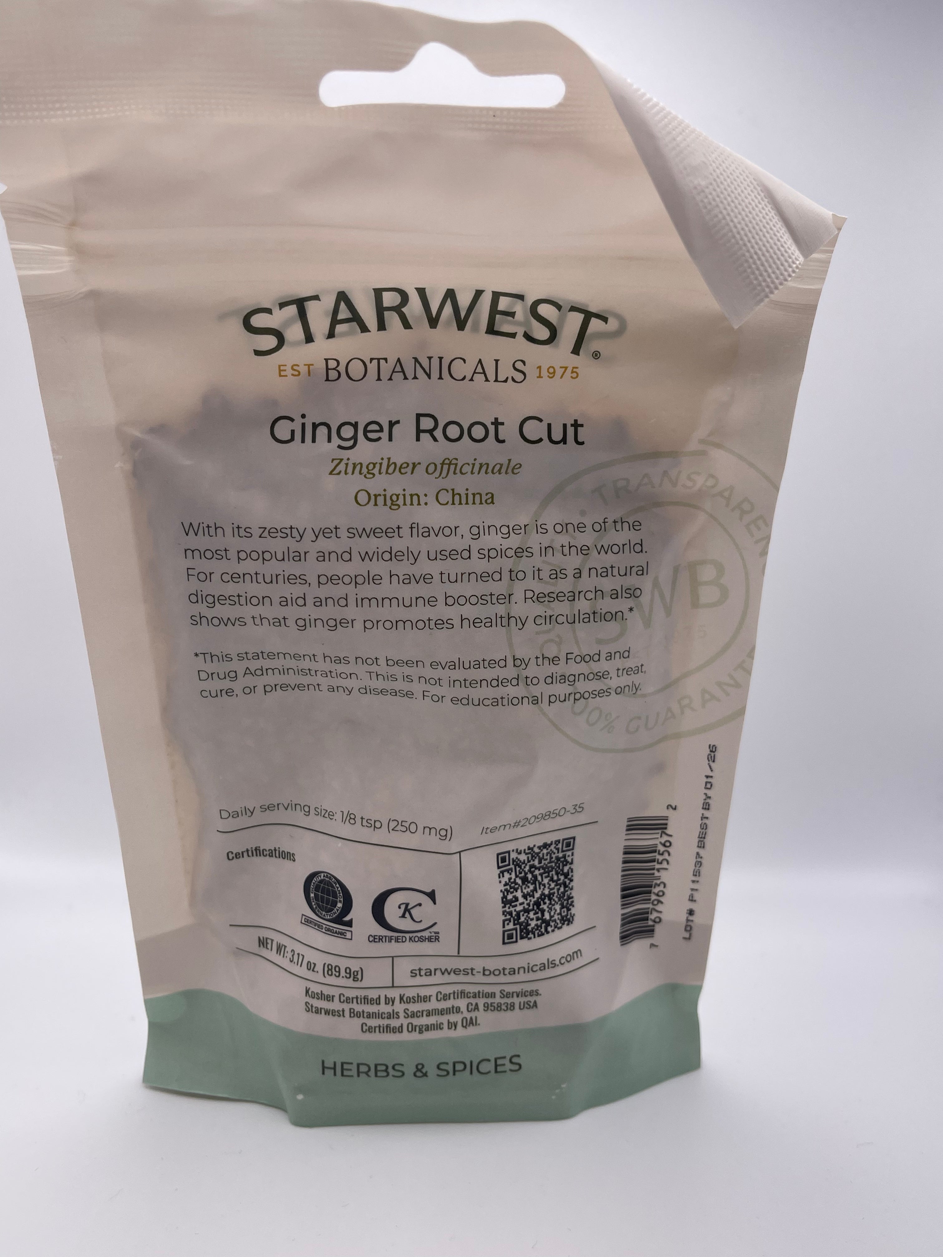 Ginger Root Cut (3.17oz)