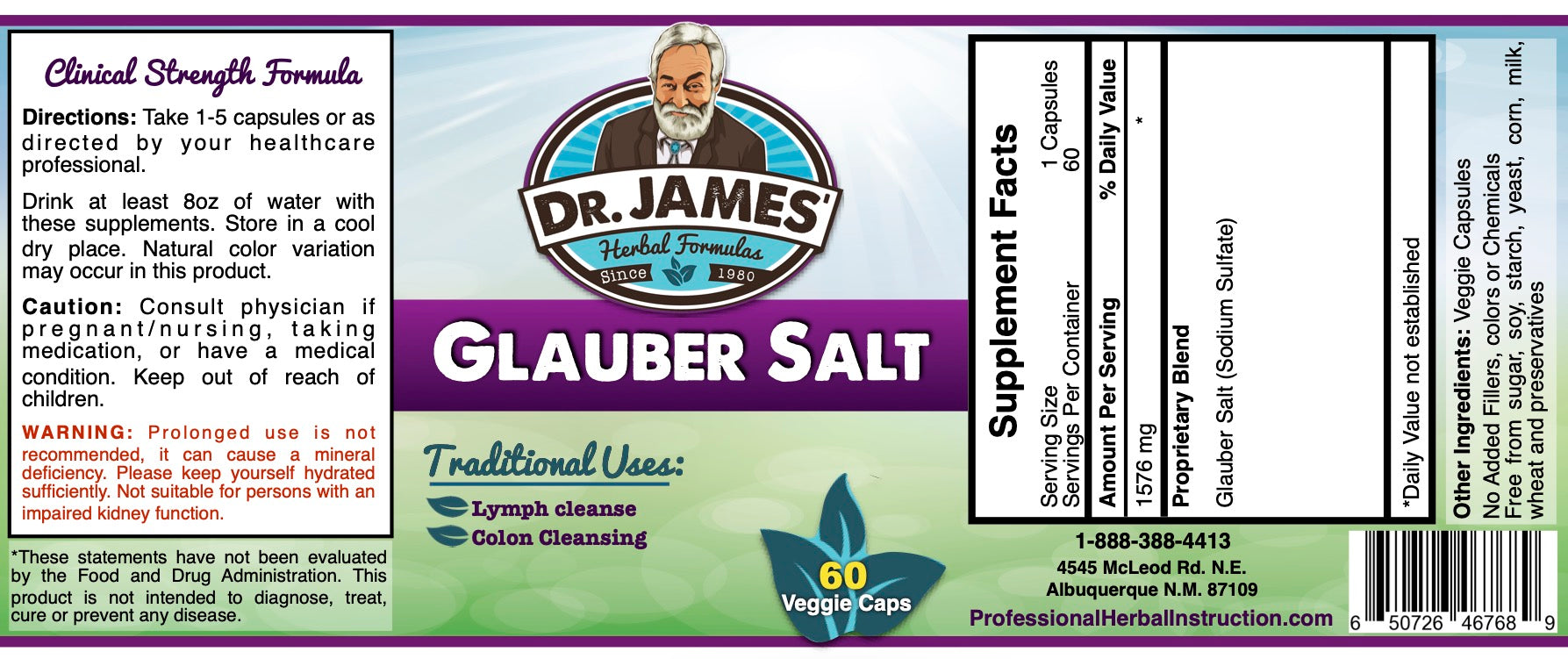 Glauber Salt 60 Caps